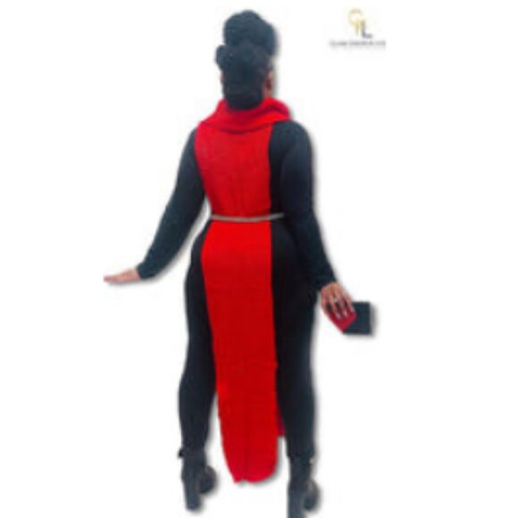 Red Plus Size Sleeveless Turtleneck Sweater - Picture 2 of 2